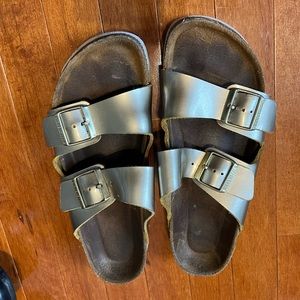 Gold Birkenstocks size 10
